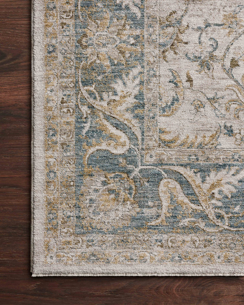 Loloi Gaia Natural / Ocean 2'-0" x 3'-0" Accent Rug Beige Accent Power-Loomed Polyester