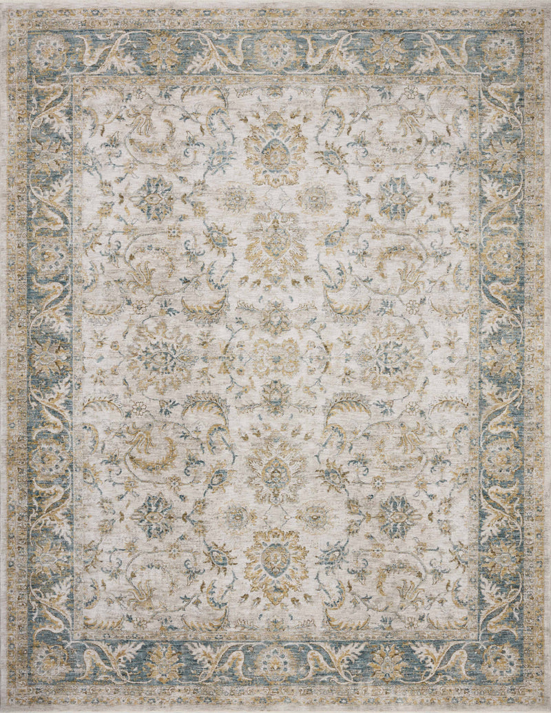 Loloi Gaia Natural / Ocean 2'-0" x 3'-0" Accent Rug Beige Accent Power-Loomed Polyester