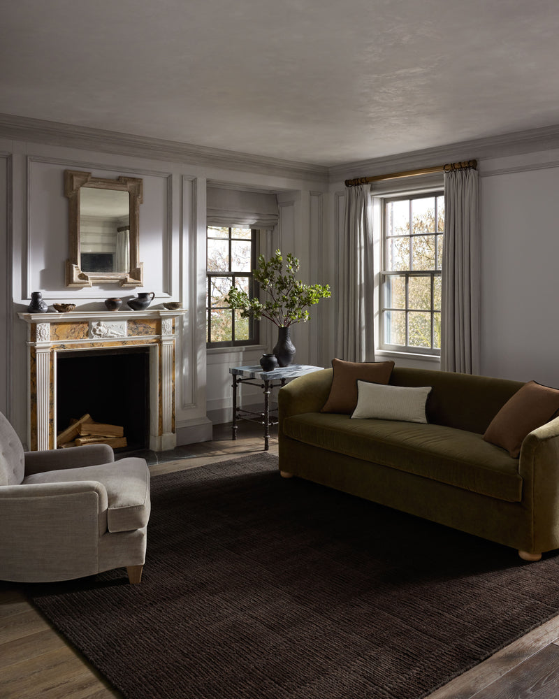 Jeremiah Brent x Loloi Greenwich Brown 18" x 18" Sample Rug Brown sample Hand-Loomed Wool/Cotton