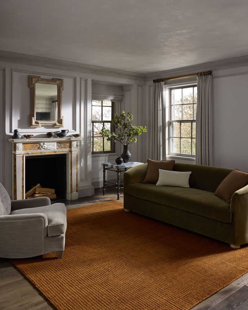 Jeremiah Brent x Loloi Greenwich Gold 18" x 18" Sample Rug Gold sample Hand-Loomed Wool/Cotton