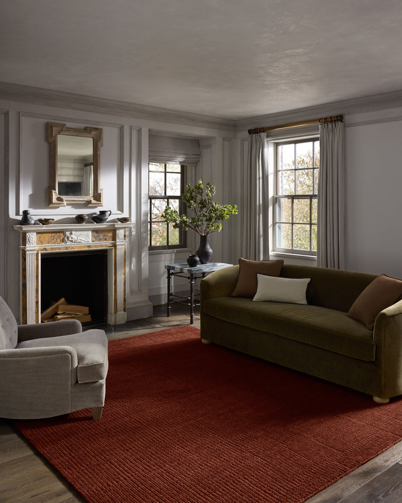 Jeremiah Brent x Loloi Greenwich Merlot 18" x 18" Sample Rug Blue sample Hand-Loomed Wool/Cotton