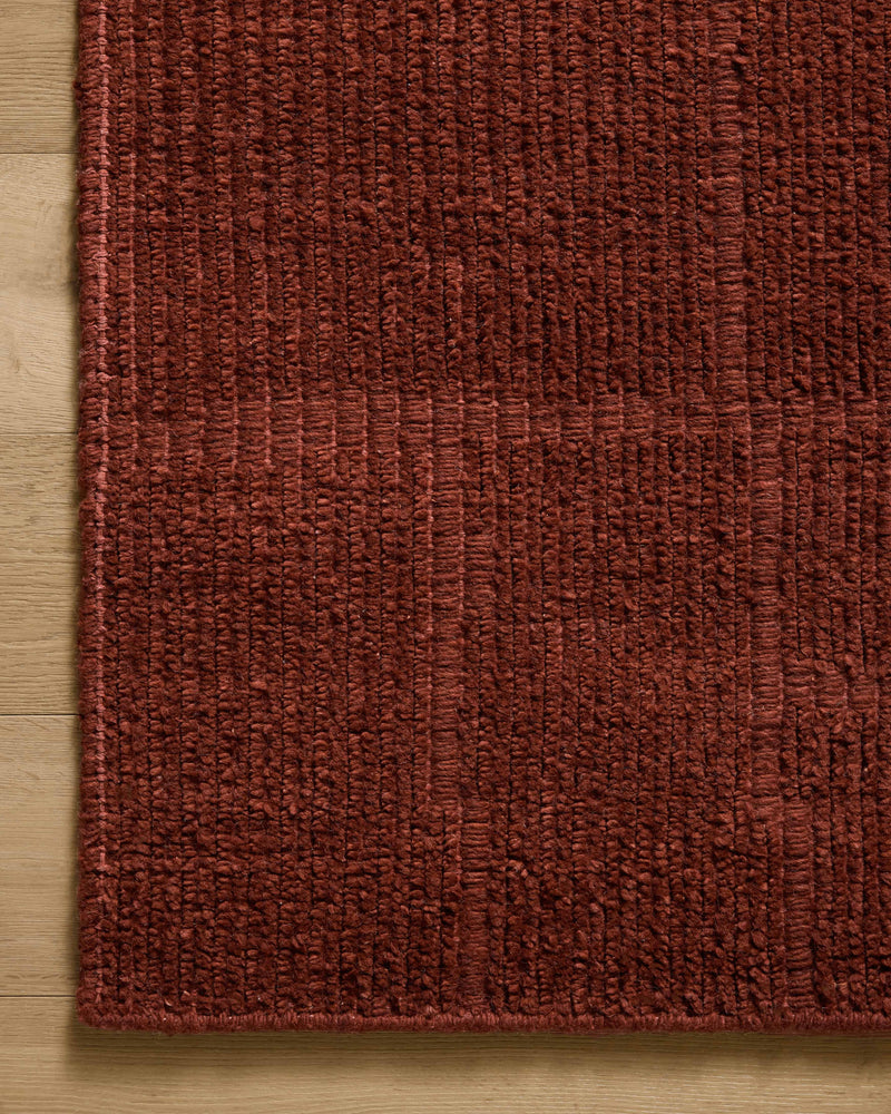 Jeremiah Brent x Loloi Greenwich Merlot 18" x 18" Sample Rug Blue sample Hand-Loomed Wool/Cotton