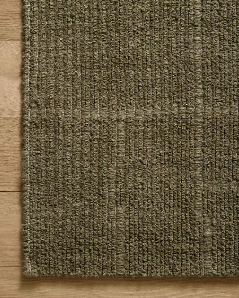 Jeremiah Brent x Loloi Greenwich Sage 18" x 18" Sample Rug Green sample Hand-Loomed Wool/Cotton
