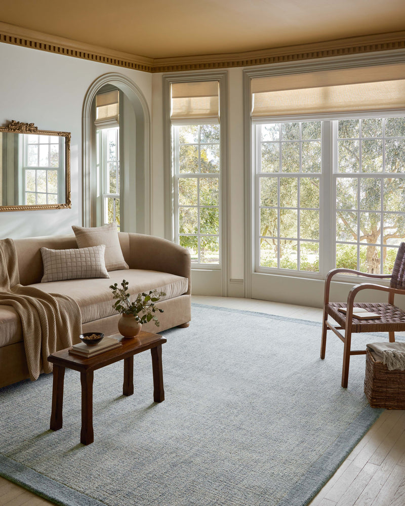 Magnolia Home by Joanna Gaines x Loloi Henley Rug in Ivory / Blue Ivory Accent Hand-Tufted Wool/Polyester