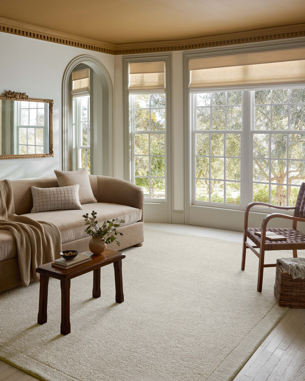 Magnolia Home by Joanna Gaines x Loloi Henley Rug in Ivory / Silver Ivory Accent Hand-Tufted Wool/Polyester