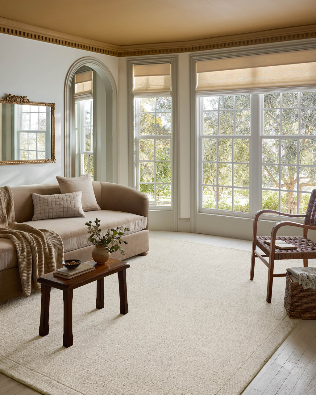 Magnolia Home by Joanna Gaines x Loloi Henley Rug in Ivory / Smoke Ivory Accent Hand-Tufted Wool/Polyester