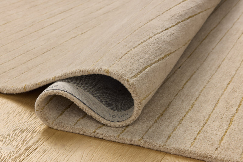Chris Loves Julia x Loloi Henry Beige / Wheat 2'-3" x 3'-9" Runner Rug Beige Accent Hand-Tufted Wool