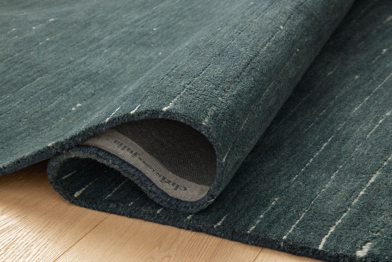Chris Loves Julia x Loloi Henry Denim / Ivory 2'-3" x 3'-9" Runner Rug Blue Accent Hand-Tufted Wool