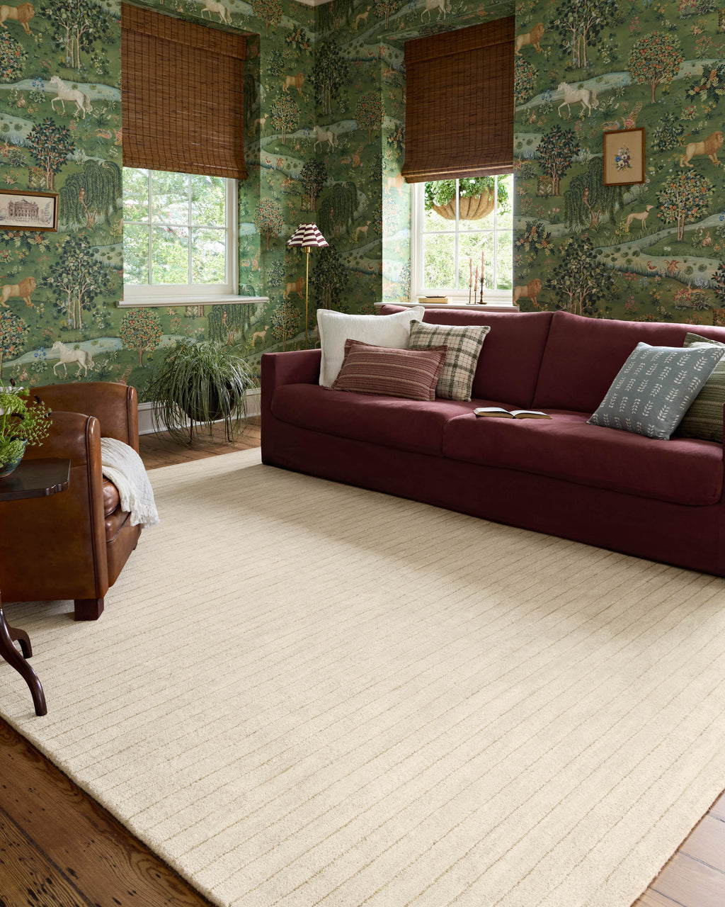 Chris Loves Julia x Loloi Henry Ivory / Dove 2'-3" x 3'-9" Runner Rug Ivory Accent Hand-Tufted Wool