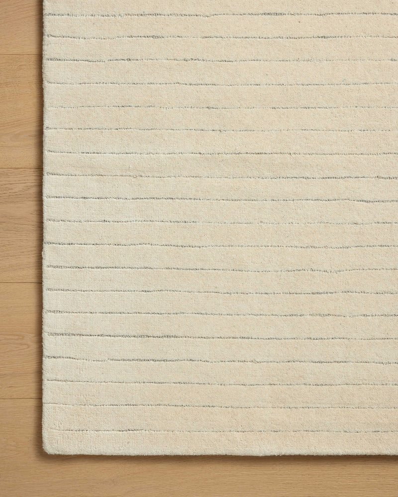 Chris Loves Julia x Loloi Henry Ivory / Dove 2'-3" x 3'-9" Runner Rug Ivory Accent Hand-Tufted Wool