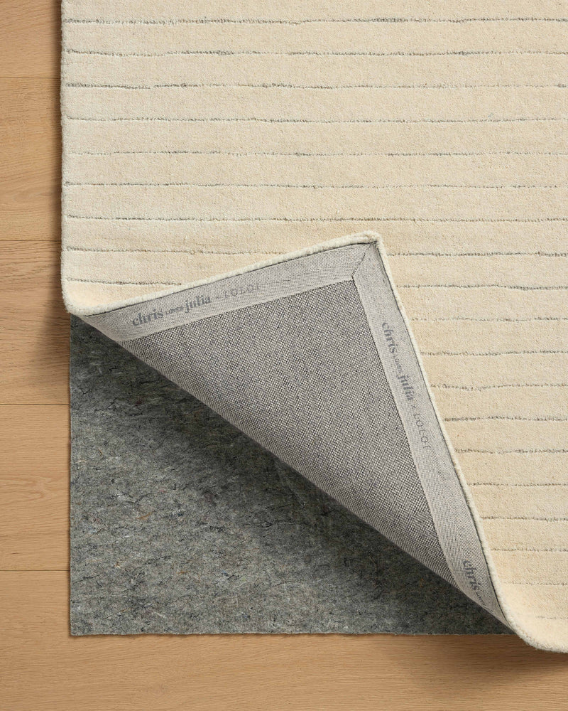 Chris Loves Julia x Loloi Henry Ivory / Dove 2'-3" x 3'-9" Runner Rug Ivory Accent Hand-Tufted Wool