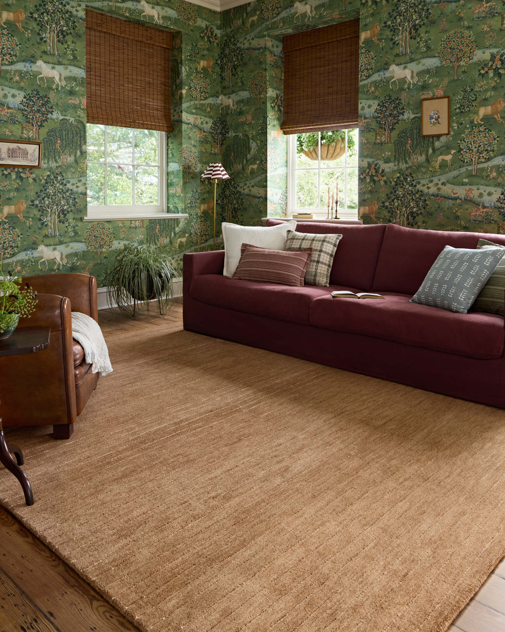 Chris Loves Julia x Loloi Henry Rust / Natural 2'-3" x 3'-9" Runner Rug Rust Accent Hand-Tufted Wool