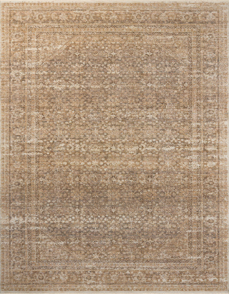 Loloi Heritage Clay / Natural 2'-0" x 3'-0" Accent Rug Yellow Accent Power-Loomed Polypropylene/Polyester/Wool