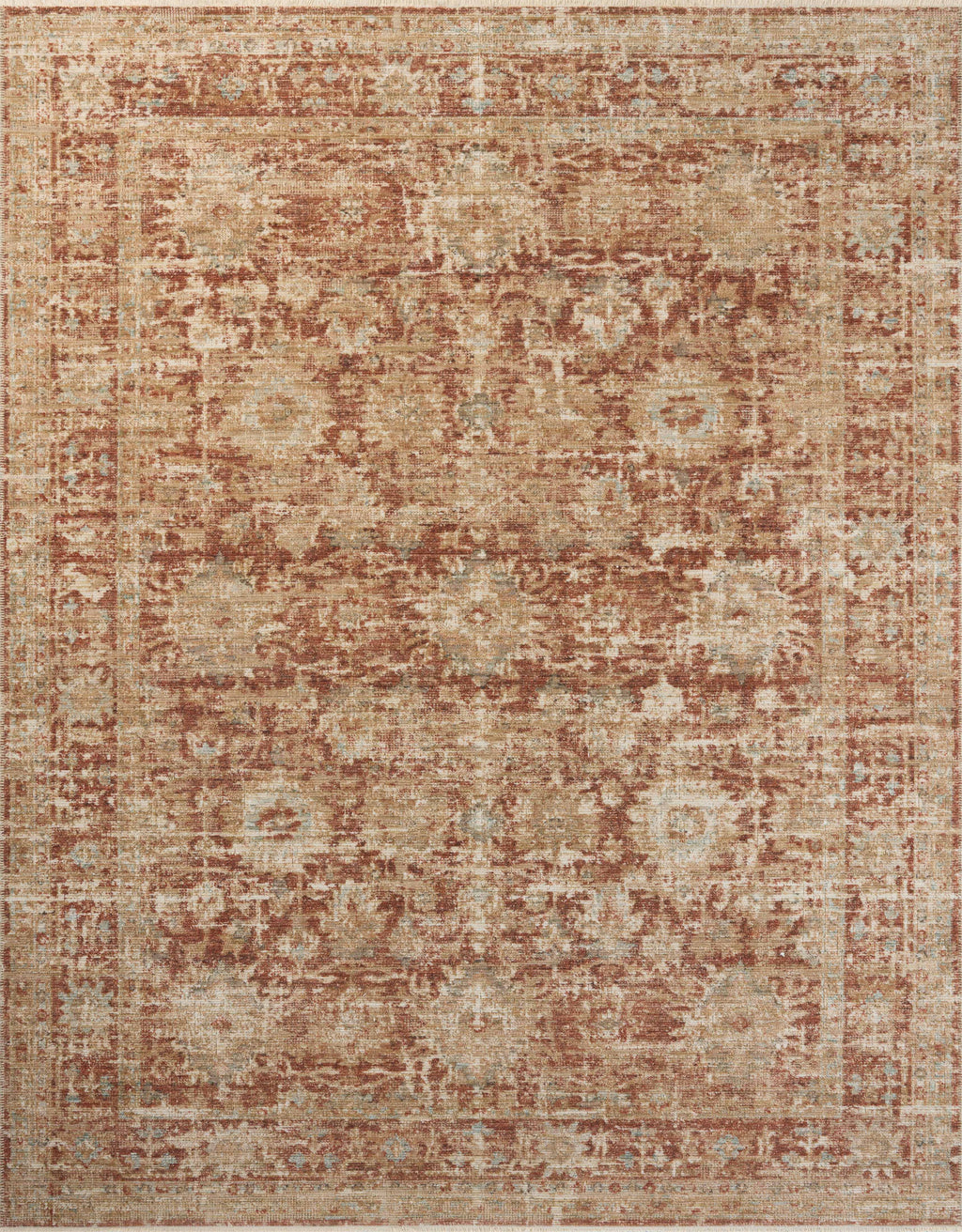 Loloi Heritage Brick / Multi 2'-0" x 3'-0" Accent Rug Red Accent Power-Loomed Polypropylene/Polyester/Wool