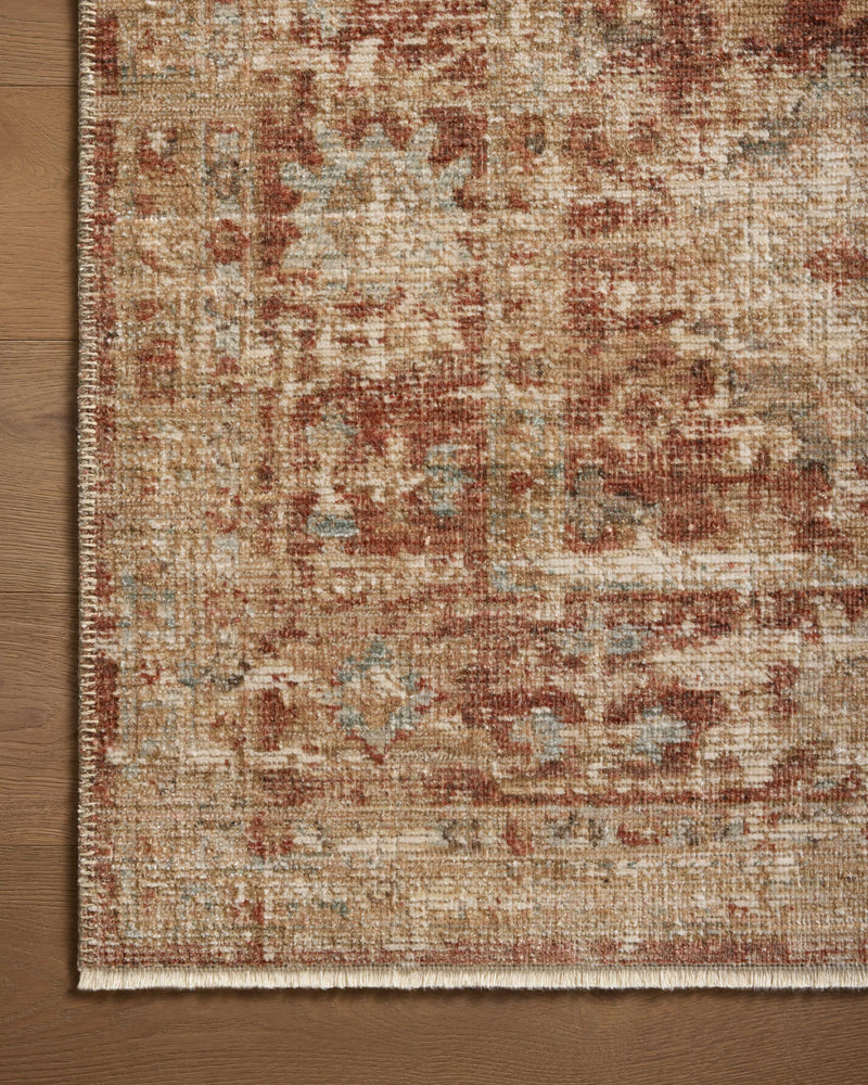 Loloi Heritage Brick / Multi 2'-0" x 3'-0" Accent Rug Red Accent Power-Loomed Polypropylene/Polyester/Wool
