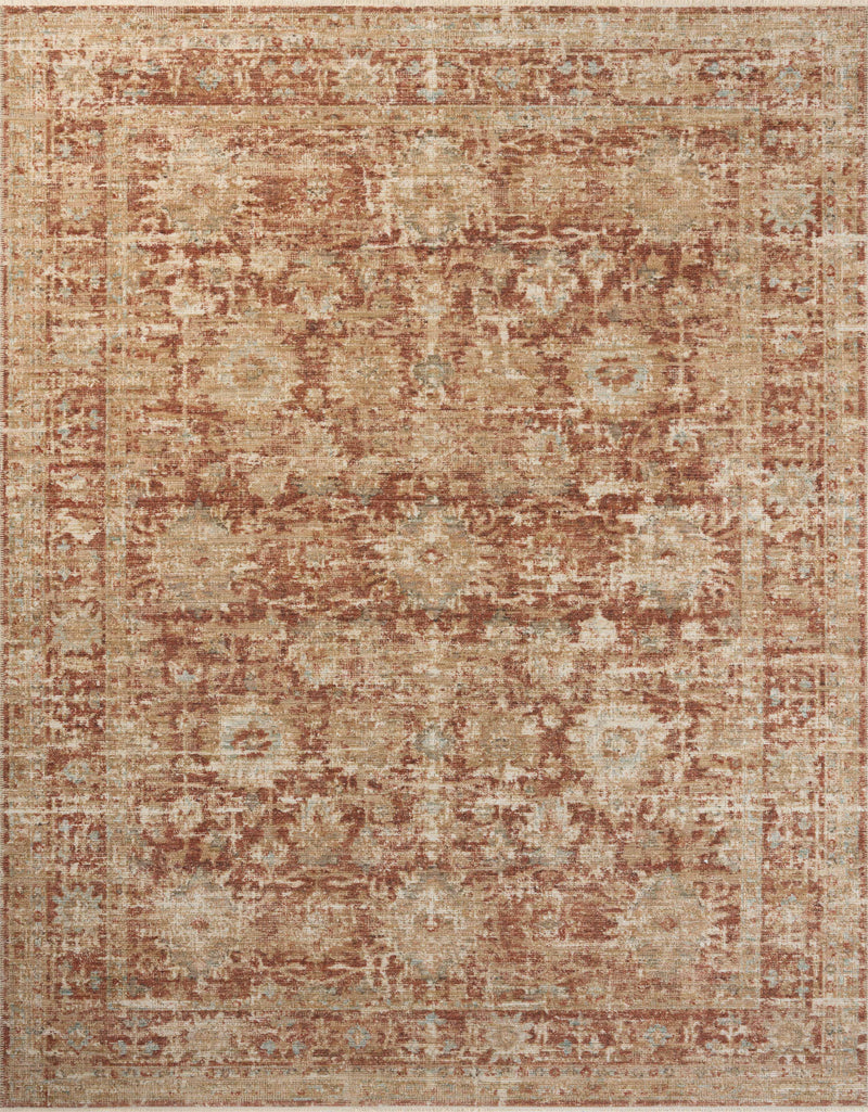 Loloi Heritage Brick / Multi 2'-0" x 3'-0" Accent Rug Red Accent Power-Loomed Polypropylene/Polyester/Wool