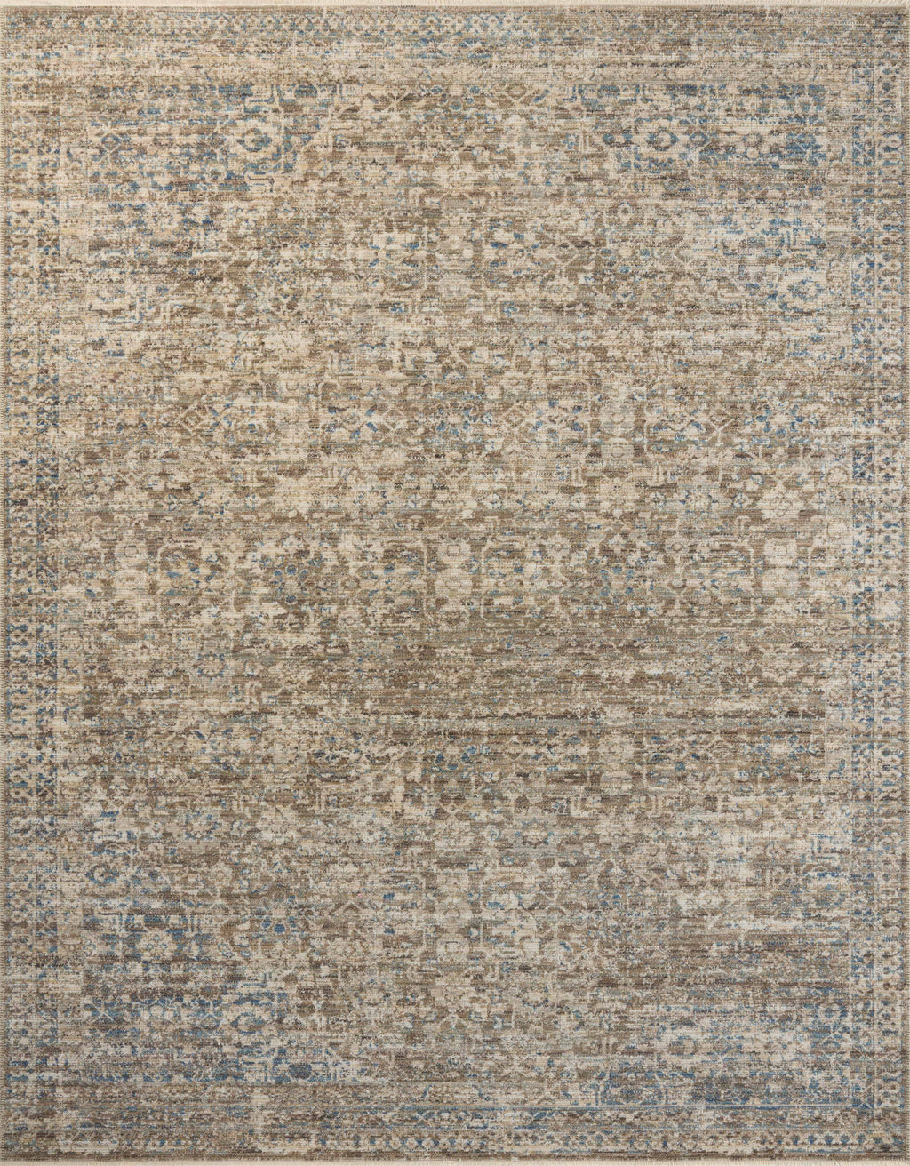 Loloi Heritage Spa / Earth 2'-0" x 3'-0" Accent Rug Blue Accent Power-Loomed Polypropylene/Polyester/Wool