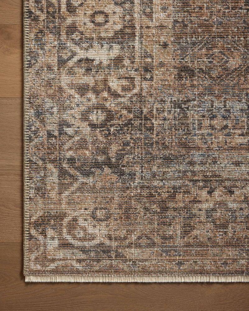 Loloi Heritage Mocha / Denim 2'-0" x 3'-0" Accent Rug Brown Accent Power-Loomed Polypropylene/Polyester/Wool