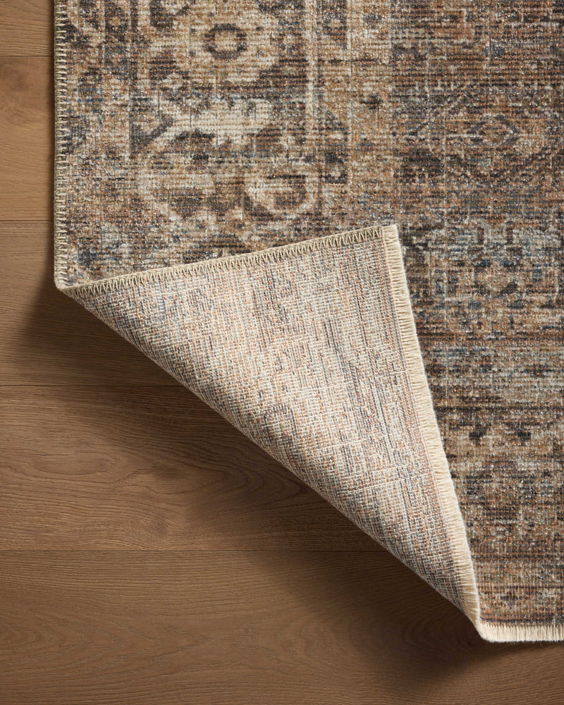 Loloi Heritage Mocha / Denim 2'-0" x 3'-0" Accent Rug Brown Accent Power-Loomed Polypropylene/Polyester/Wool