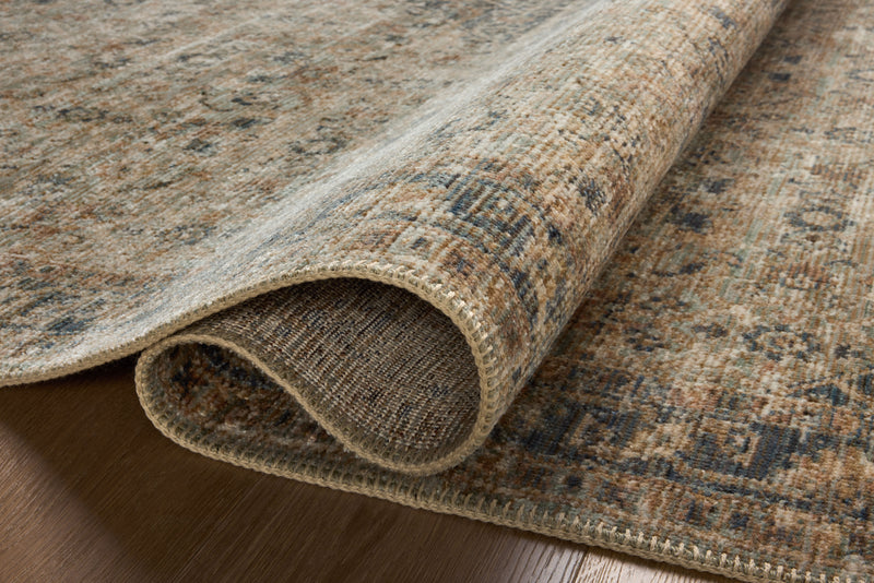 Loloi Heritage Sage / Navy 2'-0" x 3'-0" Accent Rug Green Accent Power-Loomed Polypropylene/Polyester/Wool