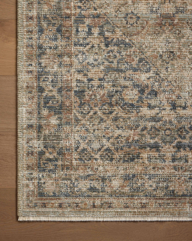 Loloi Heritage Sage / Navy 2'-0" x 3'-0" Accent Rug Green Accent Power-Loomed Polypropylene/Polyester/Wool