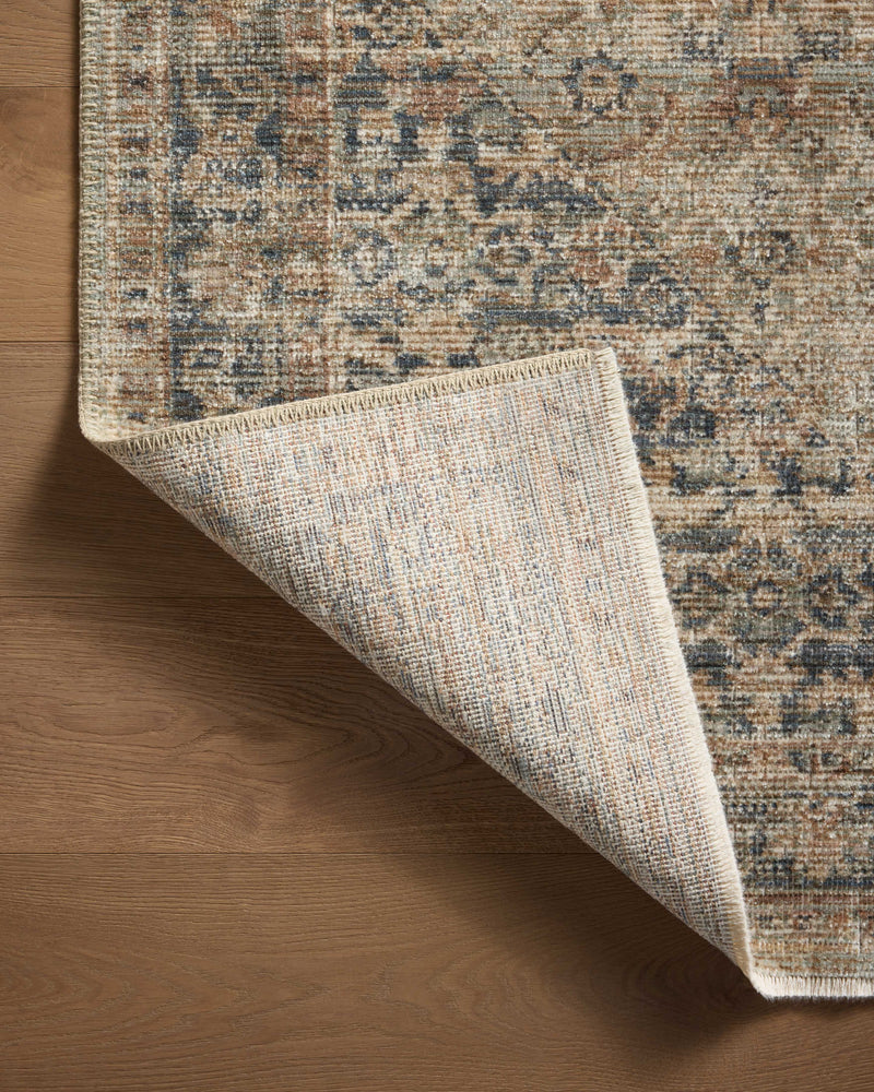 Loloi Heritage Sage / Navy 2'-0" x 3'-0" Accent Rug Green Accent Power-Loomed Polypropylene/Polyester/Wool