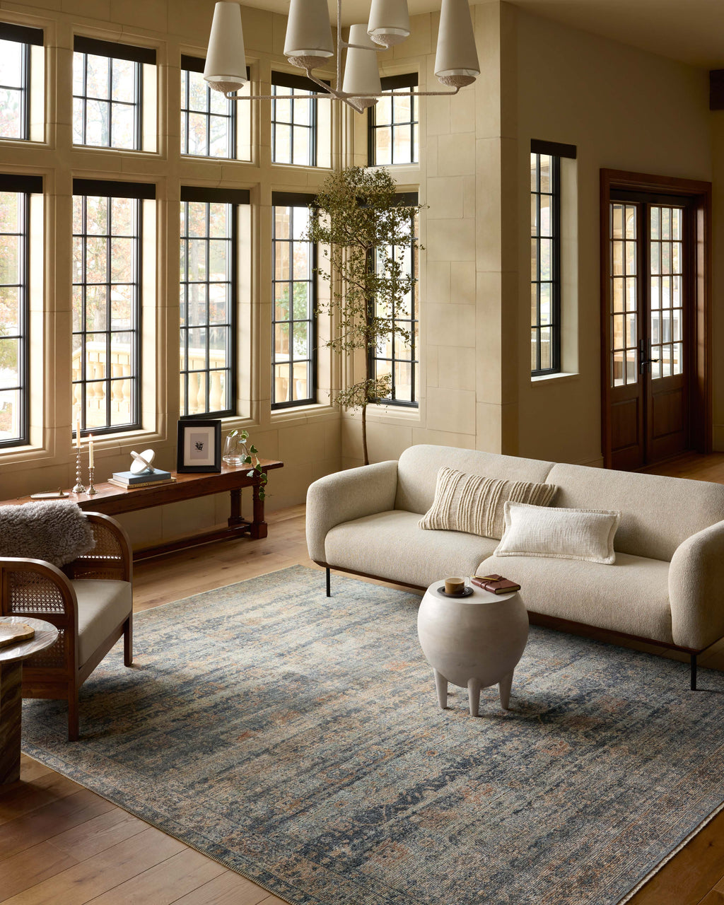 Loloi Heritage Sky / Sunset 2'-0" x 3'-0" Accent Rug Blue Accent Power-Loomed Polypropylene/Polyester/Wool