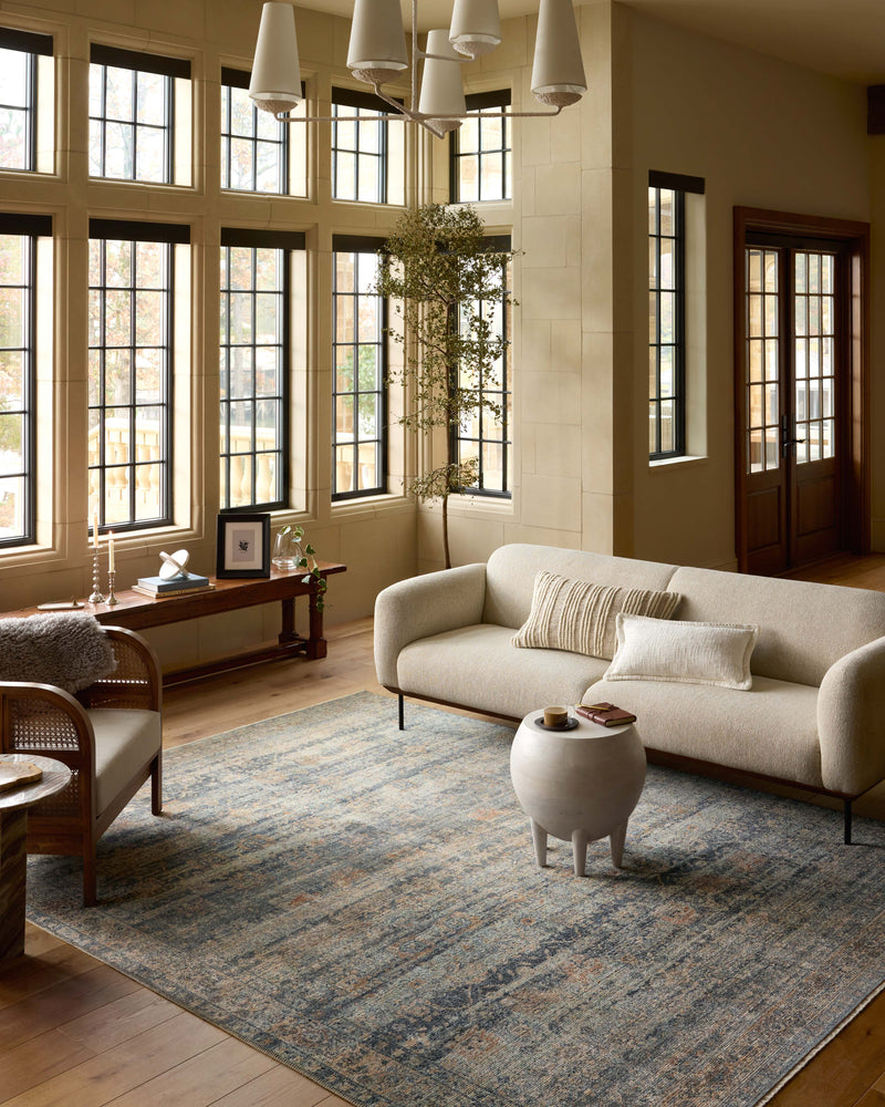 Loloi Heritage Sky / Sunset 2'-0" x 3'-0" Accent Rug Blue Accent Power-Loomed Polypropylene/Polyester/Wool