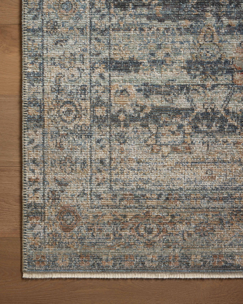 Loloi Heritage Sky / Sunset 2'-0" x 3'-0" Accent Rug Blue Accent Power-Loomed Polypropylene/Polyester/Wool