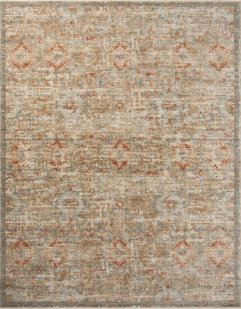 Loloi Heritage Grey / Sunset 2'-0" x 3'-0" Accent Rug Gray Accent Power-Loomed Polypropylene/Polyester/Wool