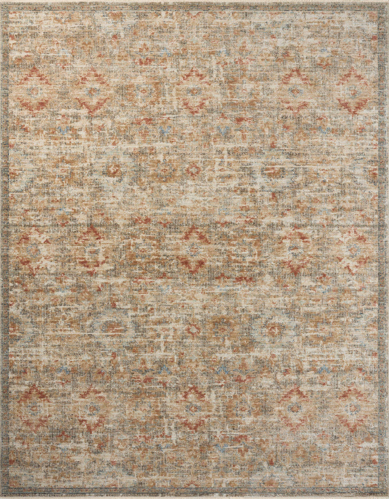Loloi Heritage Grey / Sunset 2'-0" x 3'-0" Accent Rug Gray Accent Power-Loomed Polypropylene/Polyester/Wool
