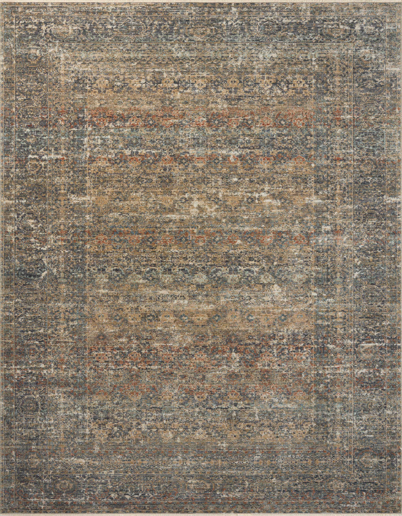 Loloi Heritage Midnight / Multi 2'-0" x 3'-0" Accent Rug Blue Accent Power-Loomed Polypropylene/Polyester/Wool