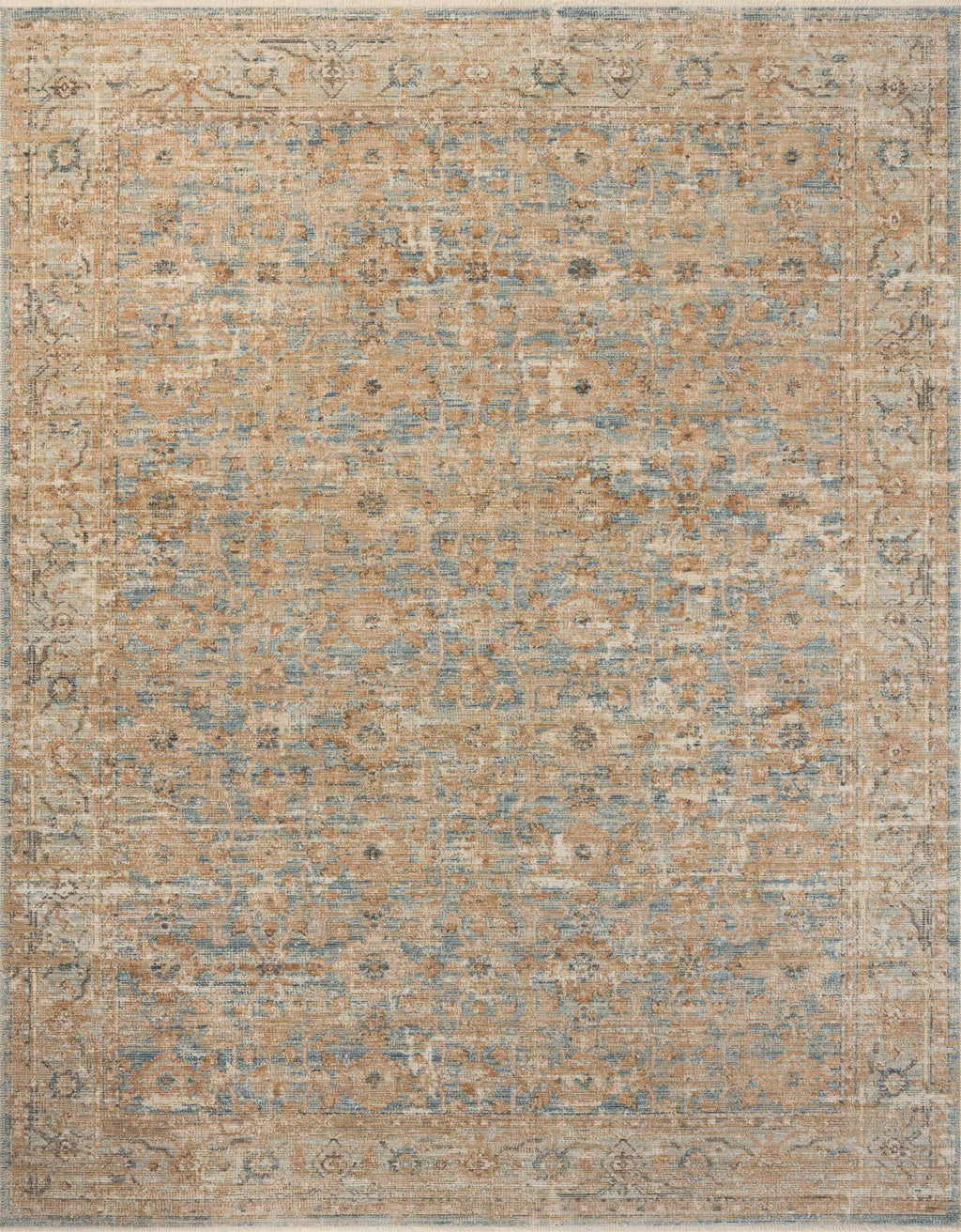 Loloi Heritage Ocean / Sand 2'-0" x 3'-0" Accent Rug Blue Accent Power-Loomed Polypropylene/Polyester/Wool