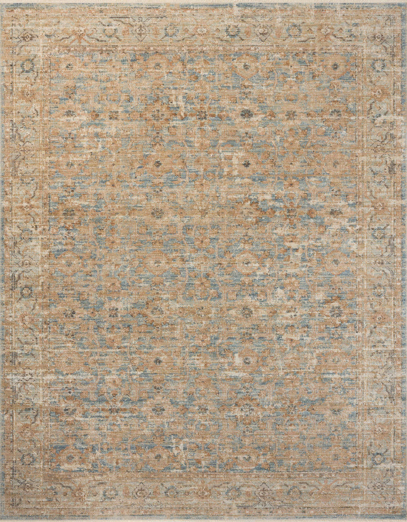 Loloi Heritage Ocean / Sand 2'-0" x 3'-0" Accent Rug Blue Accent Power-Loomed Polypropylene/Polyester/Wool