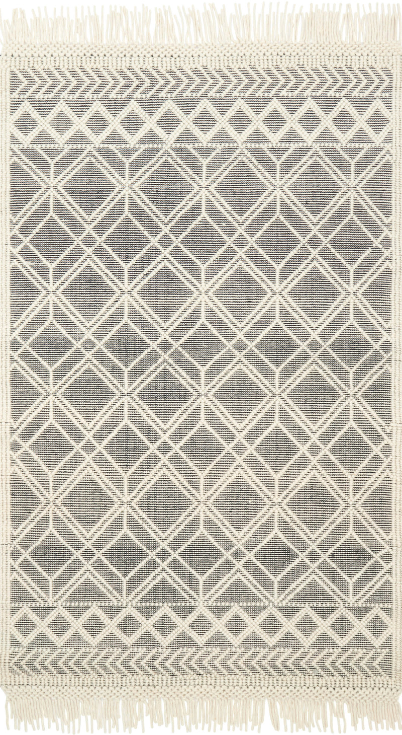 Holloway Collection Rug in BLACK / IVORY