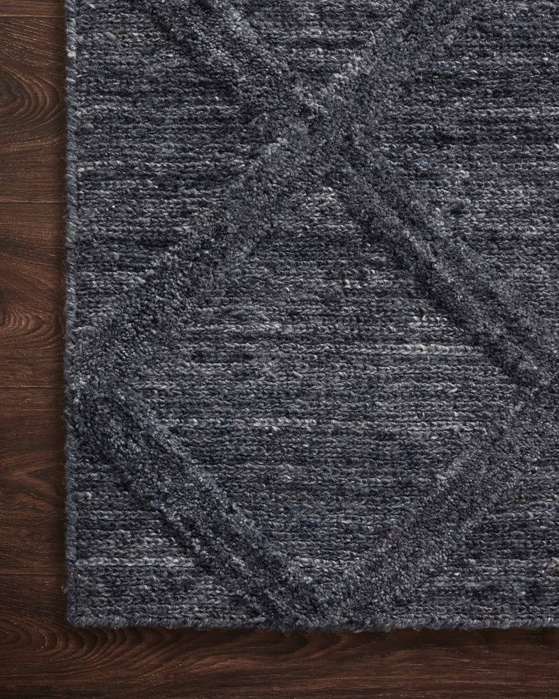 Magnolia Home by Joanna Gaines x Loloi Hunter Rug in Indigo Blue Accent Hand-Tufted Wool