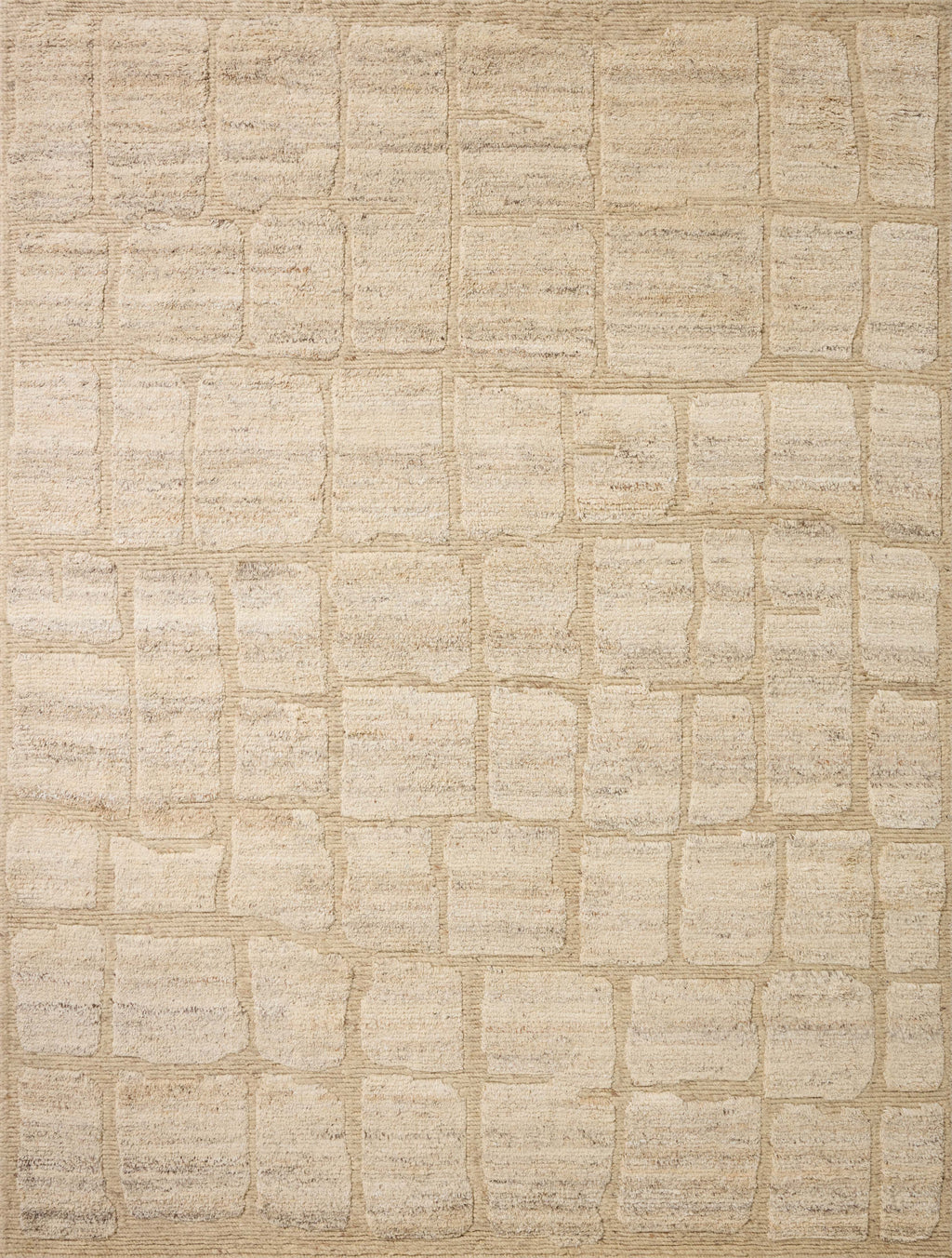 Loloi Hughes Natural 18" x 18" Sample Rug Beige sample Hand-Knotted Wool