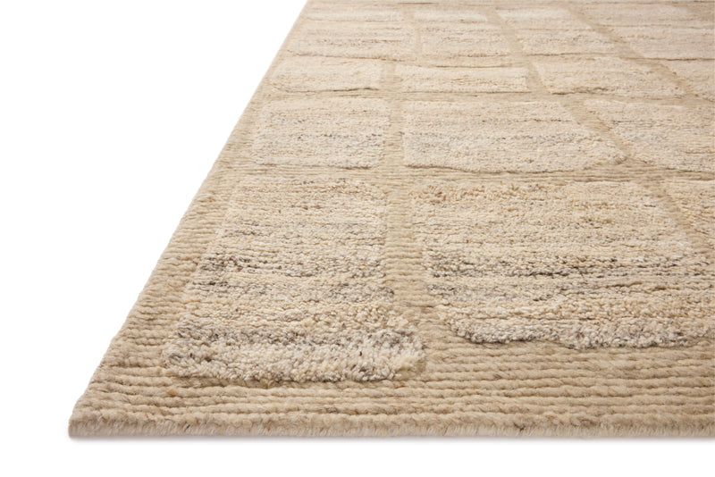 Loloi Hughes Natural 18" x 18" Sample Rug Beige sample Hand-Knotted Wool