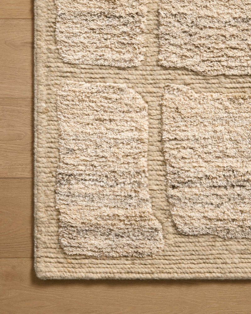 Loloi Hughes Natural 18" x 18" Sample Rug Beige sample Hand-Knotted Wool