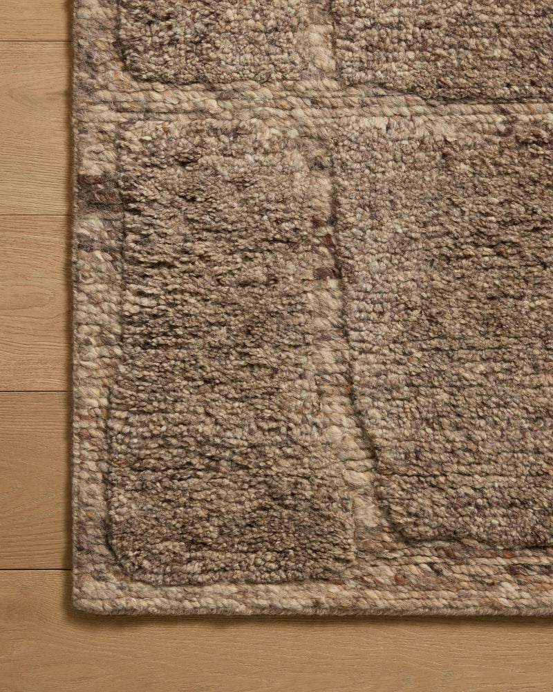 Loloi Hughes Taupe 18" x 18" Sample Rug Beige sample Hand-Knotted Wool