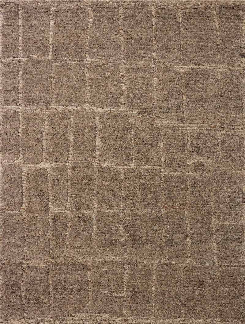 Loloi Hughes Taupe 18" x 18" Sample Rug Beige sample Hand-Knotted Wool