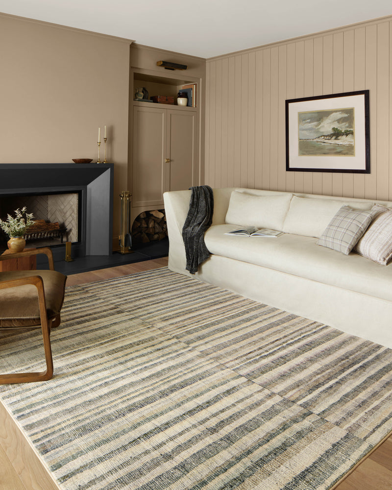 Chris Loves Julia x LoloiHumphrey Natural / Moss 2' x 3'-6" Rectangle Accent Rug Beige Accent Power-Loomed Polyester