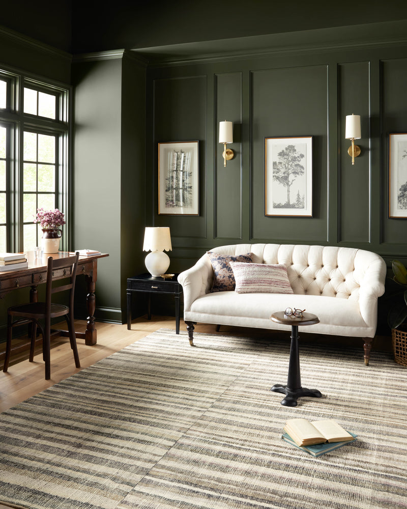 Chris Loves Julia x LoloiHumphrey Natural / Moss 2' x 3'-6" Rectangle Accent Rug Beige Accent Power-Loomed Polyester
