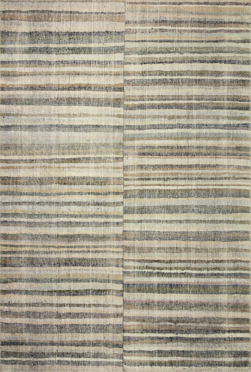Chris Loves Julia x LoloiHumphrey Natural / Moss 2' x 3'-6" Rectangle Accent Rug Beige Accent Power-Loomed Polyester