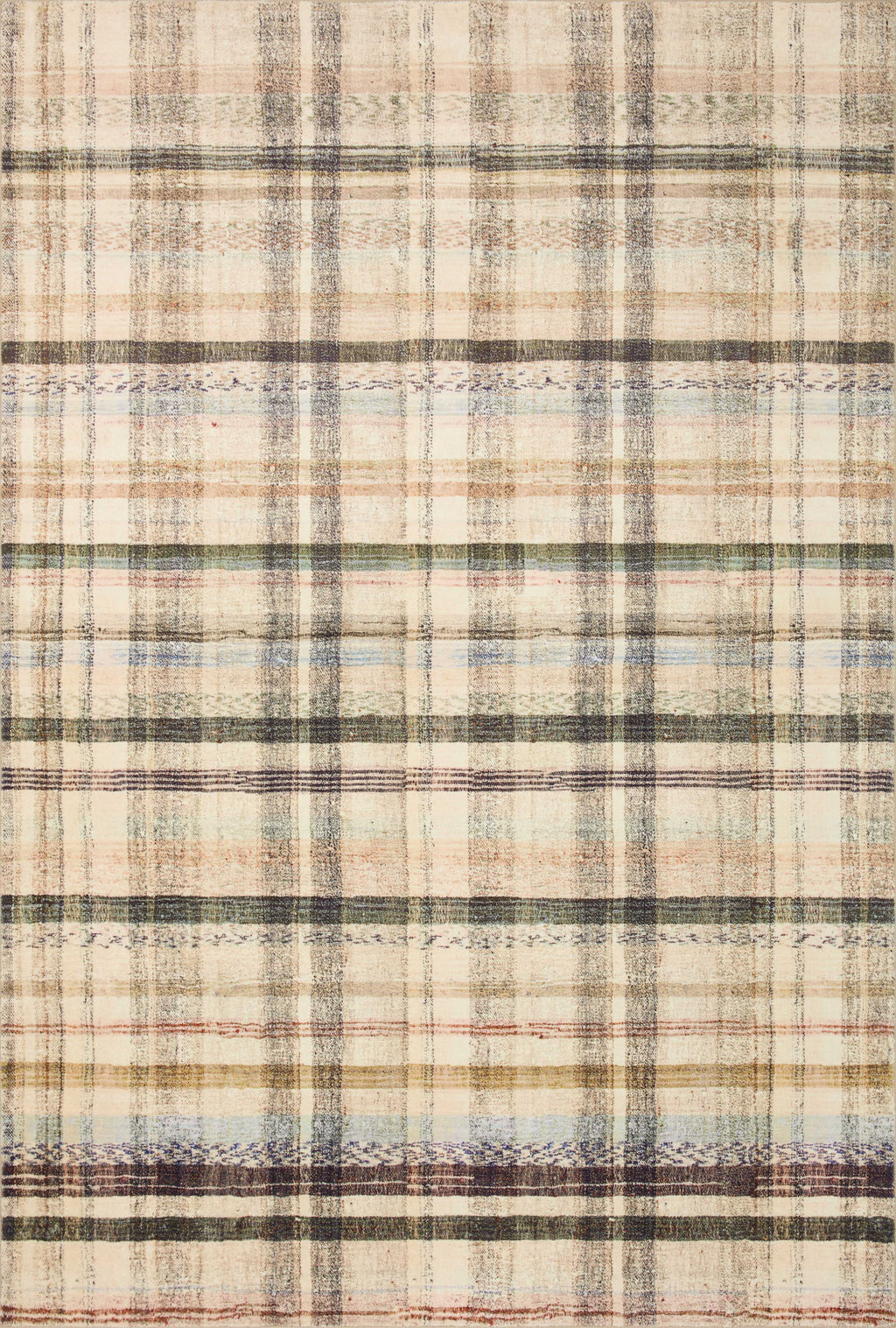 Chris Loves Julia x LoloiHumphrey Ivory / Multi 2' x 3'-6" Rectangle Accent Rug Ivory Accent Power-Loomed Polyester
