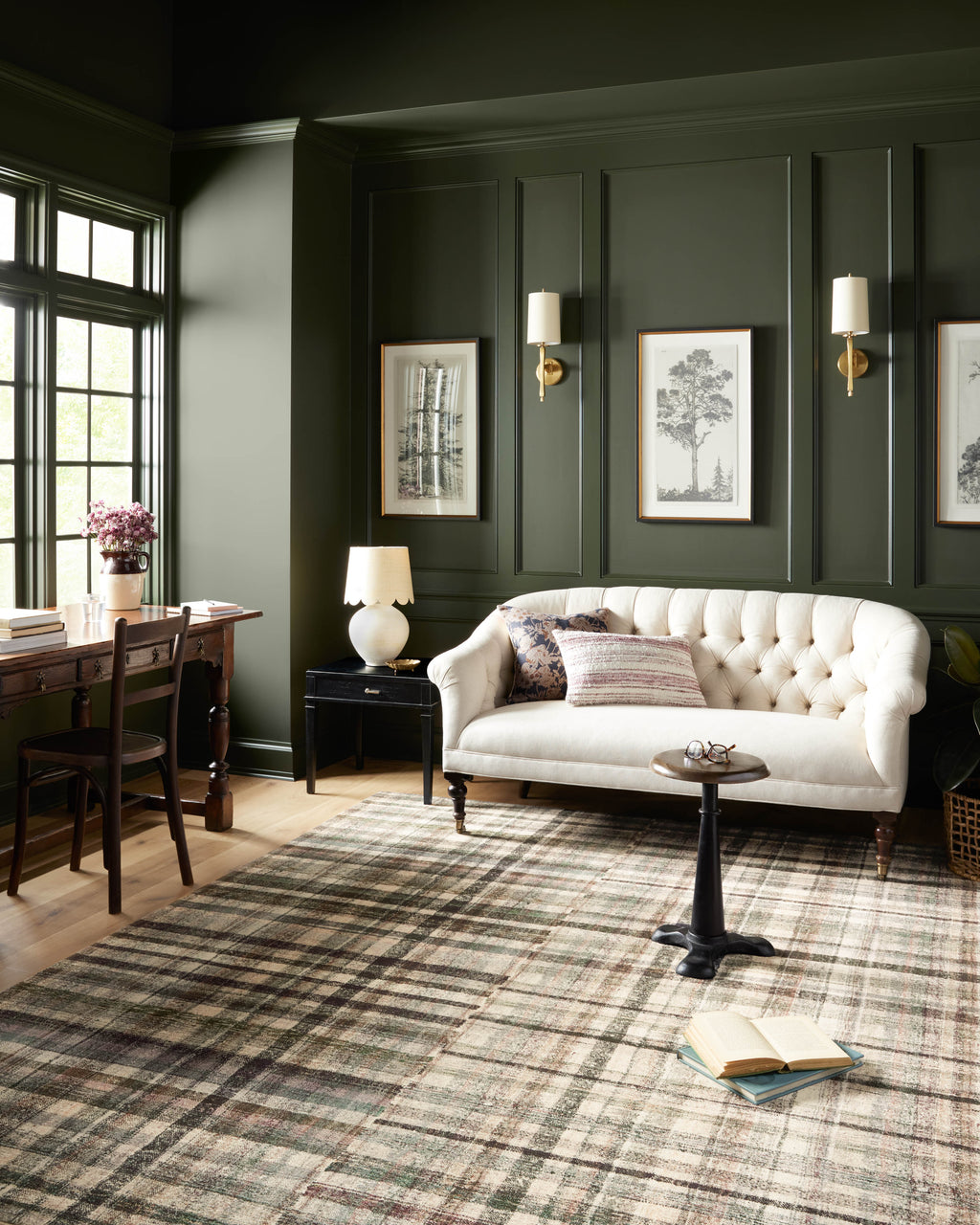 Chris Loves Julia x LoloiHumphrey Forest / Multi 2' x 3'-6" Rectangle Accent Rug Green Accent Power-Loomed Polyester