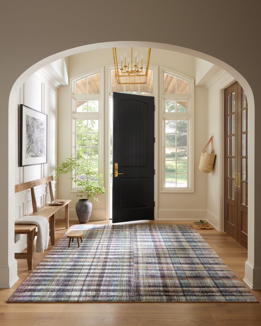 Chris Loves Julia x LoloiHumphrey Plum / Multi 2' x 3'-6" Rectangle Accent Rug Purple Accent Power-Loomed Polyester