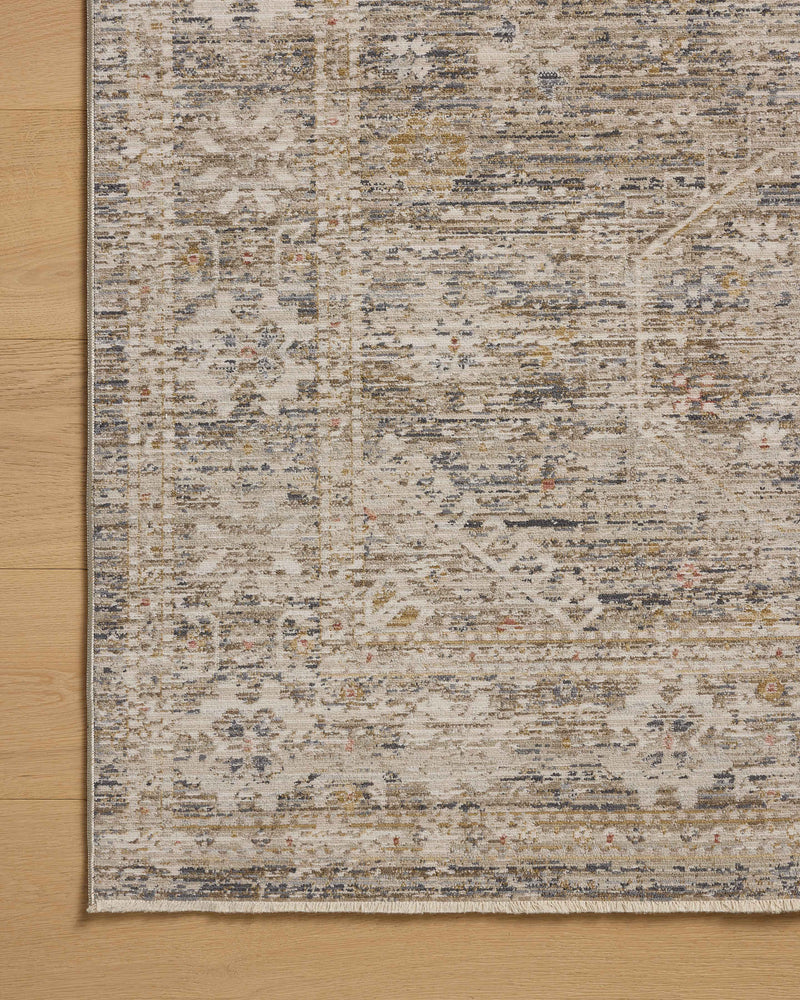 Chris Loves Julia x Loloi Ida Taupe / Multi 2'-3" x 3'-10" Accent Rug Beige Accent Power-Loomed Polyester