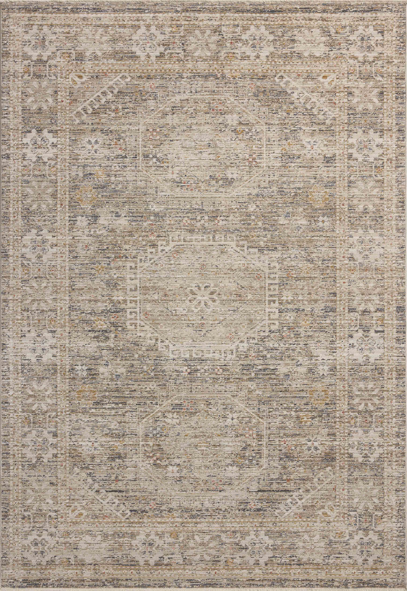 Chris Loves Julia x Loloi Ida Taupe / Multi 2'-3" x 3'-10" Accent Rug Beige Accent Power-Loomed Polyester