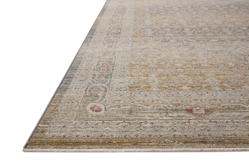 Chris Loves Julia x Loloi Ida Stone / Gold 2'-3" x 3'-10" Accent Rug Gray Accent Power-Loomed Polyester